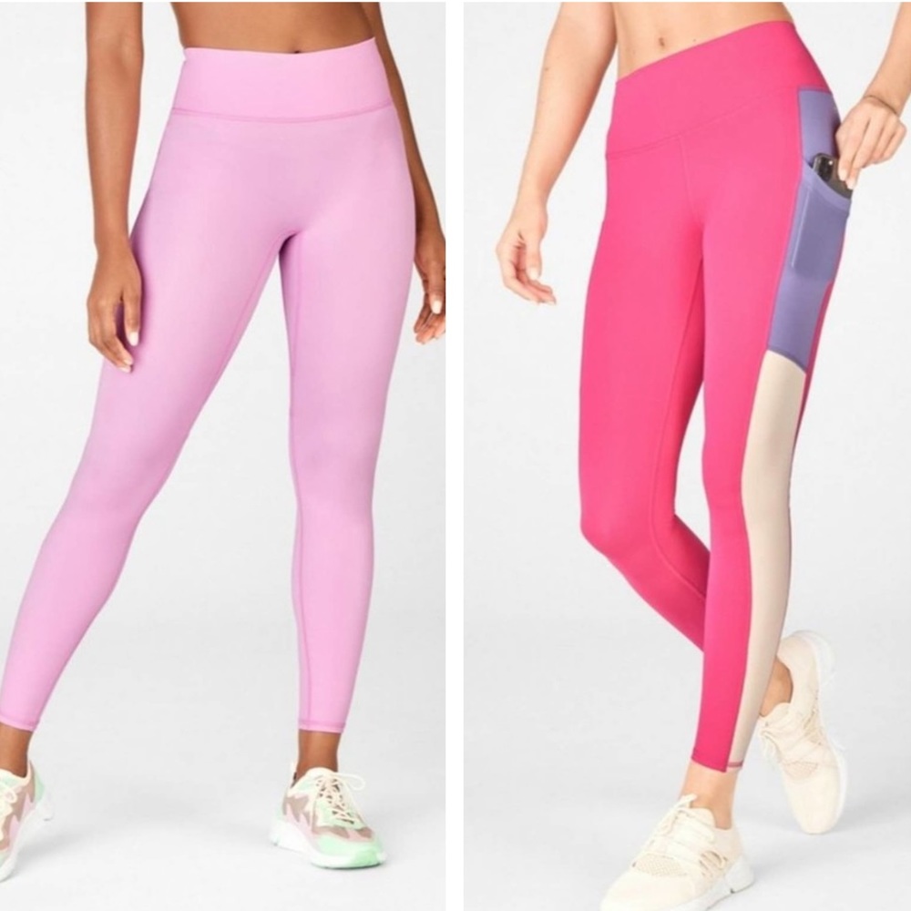 Fabletics | legging bundle 2 leggings pink high waisted small